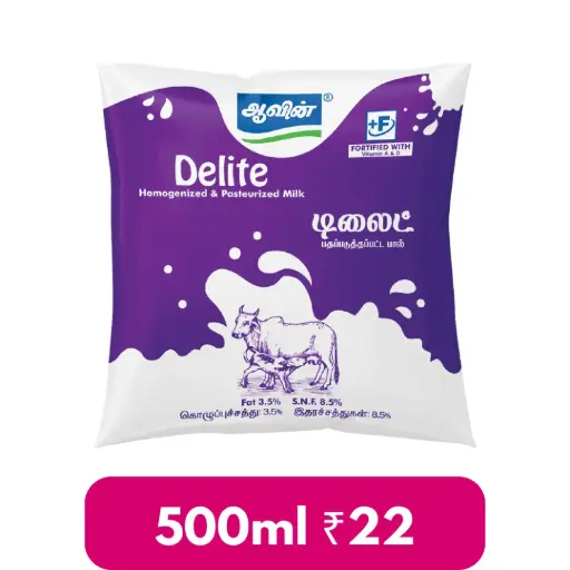 Aavin- Delight Milk - 500ml - for 30 Days