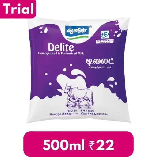 Aavin- Delight Milk - 500ml - for 7 Days